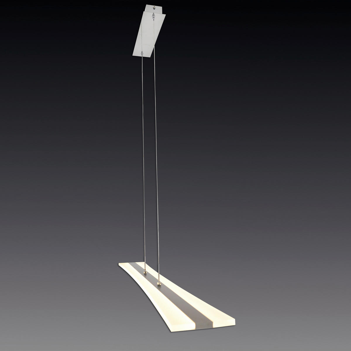 Näve Leuchten Pendelleuchte 7060150 stahlfarbig Kunststoff Metall B/H/T: ca. 16x120x100 cm null 2 Brennstellen Tiara - stahlfarbig (16,00/120,00/100,00cm) - Näve Leuchten