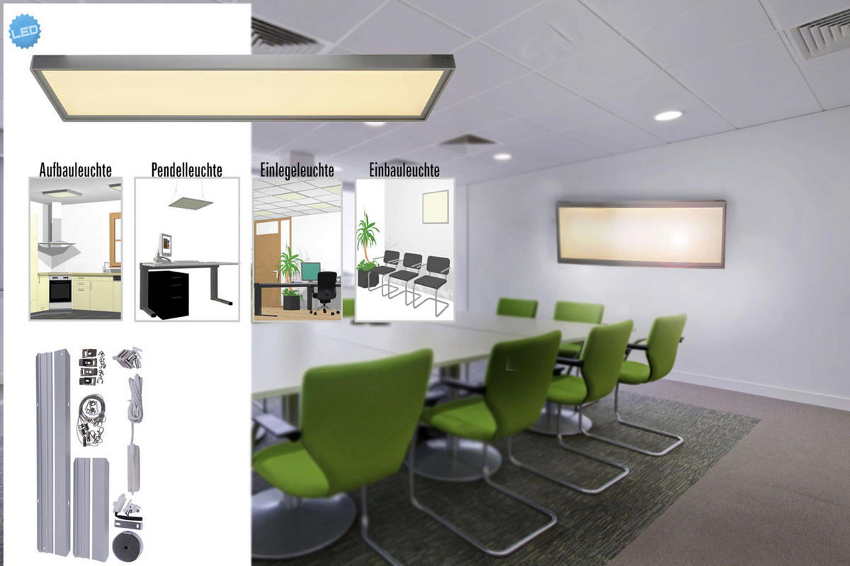 Näve Leuchten LED-Panel 1192026 Alu Metall Kunststoff B/H/T: ca. 29,5x1x59,5 cm 1 Brennstellen Diversity - Alu (29,50/1,00/59,50cm) - Näve Leuchten