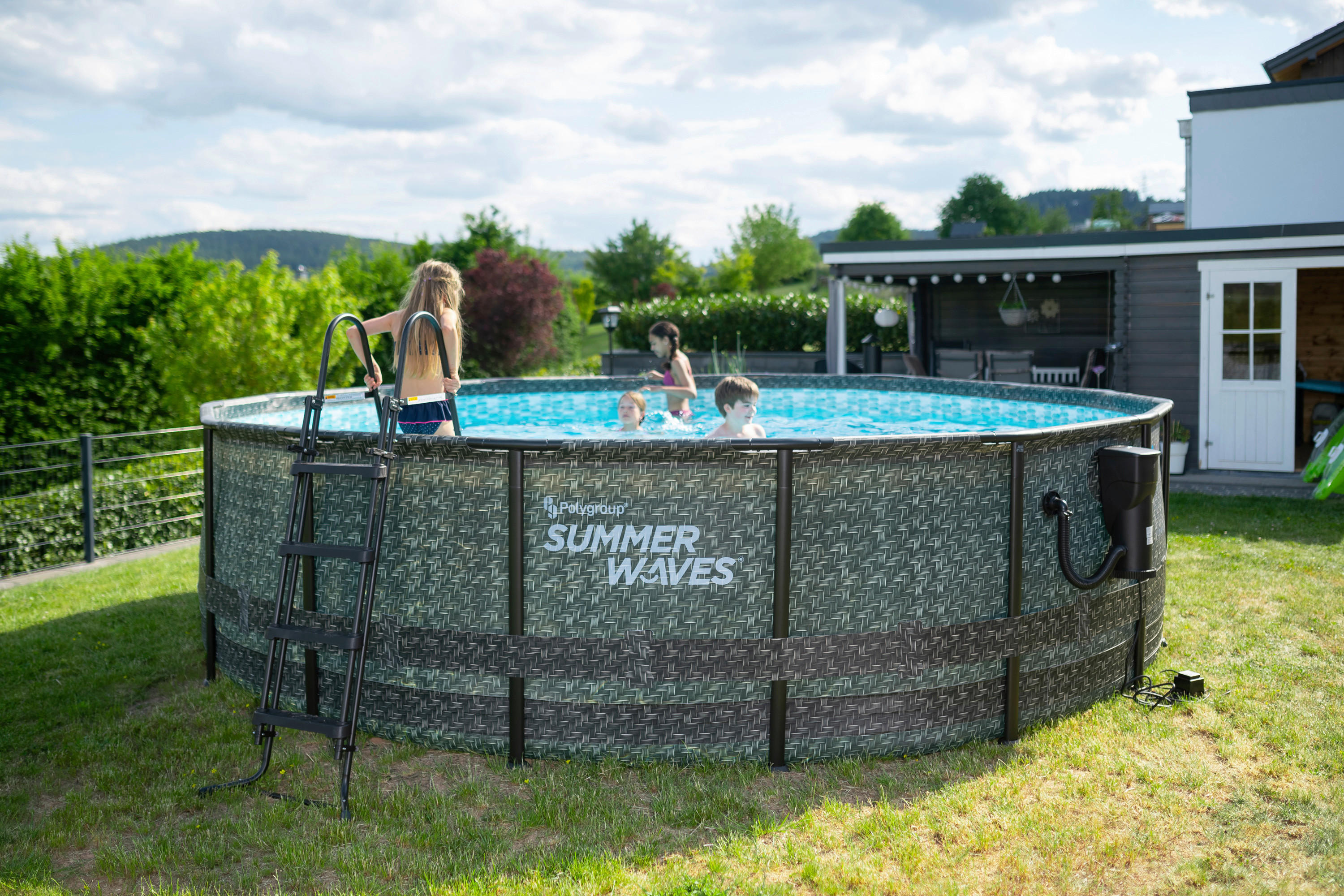 Summer Waves Poolset Elite H/D: ca. 122x488 cm Elite - grau (488,00/122,00cm) - Summer Waves