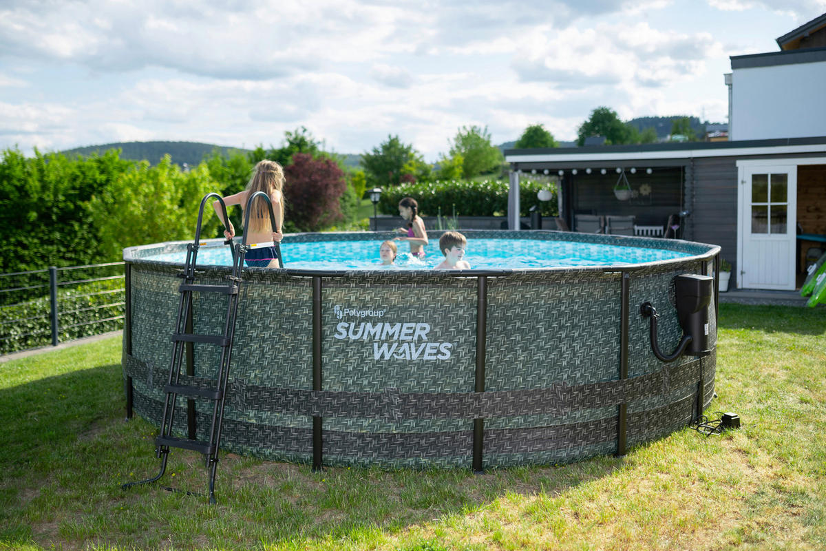 Summer Waves Poolset Elite H/D: ca. 122x488 cm Elite - grau (488,00/122,00cm) - Summer Waves