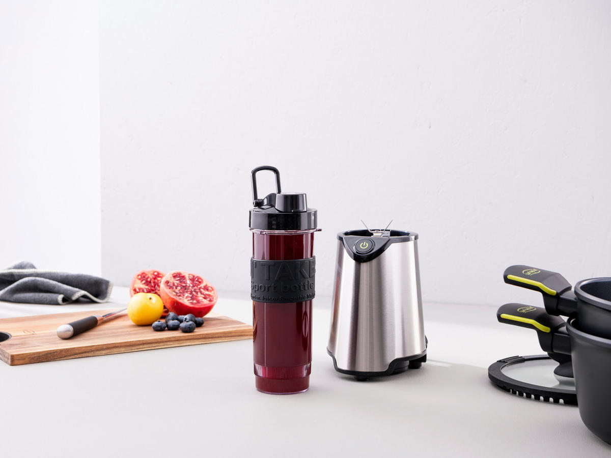 BERGNER Standmixer BG-51027-BK silber Kunststoff Silikon B/H/L: ca. 12x35x14 cm XTRA - silber (14,00/12,00/35,00cm) - BERGNER