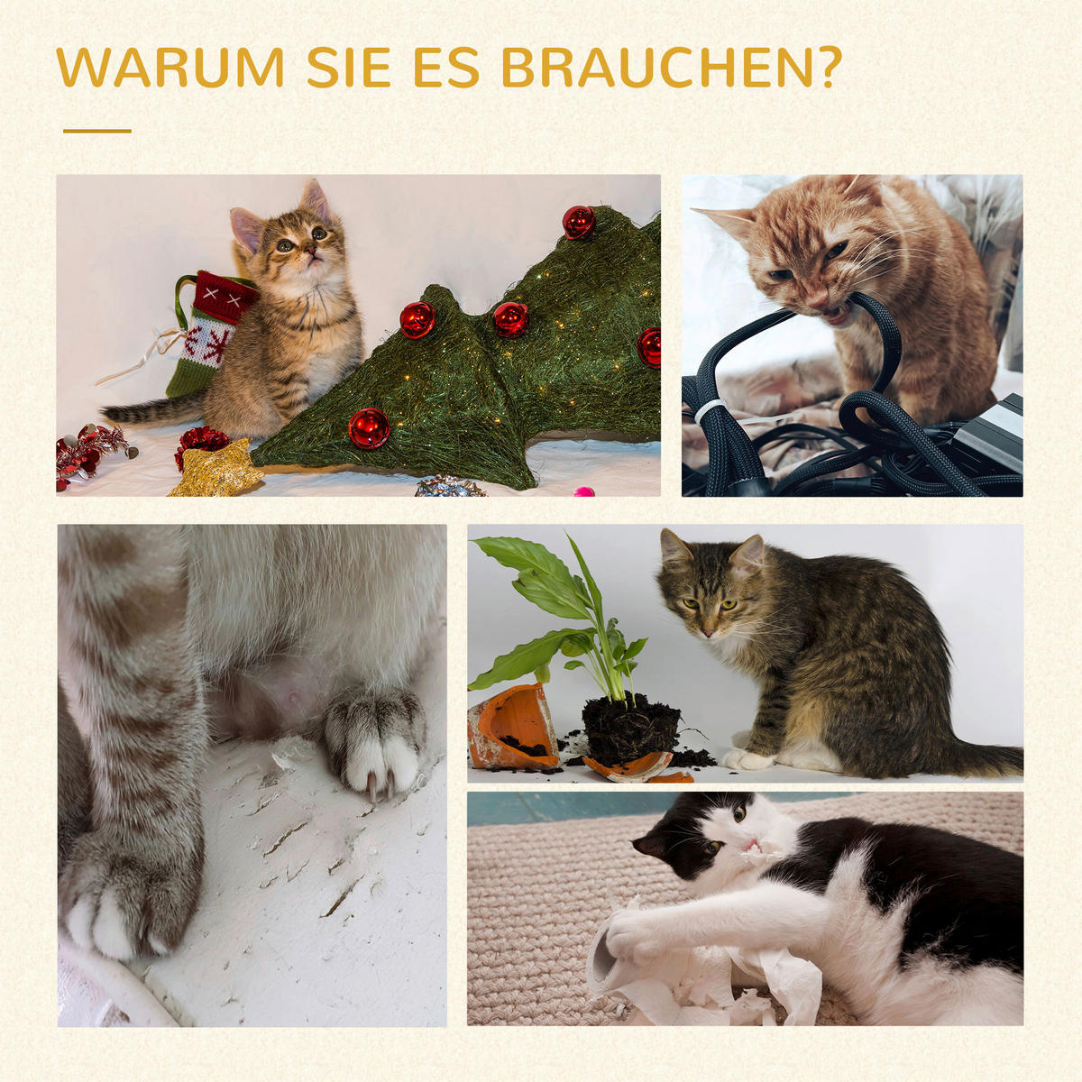 PawHut Kratzbaum Kratzbaum - (48,00/40,00/126,00cm) - PawHut