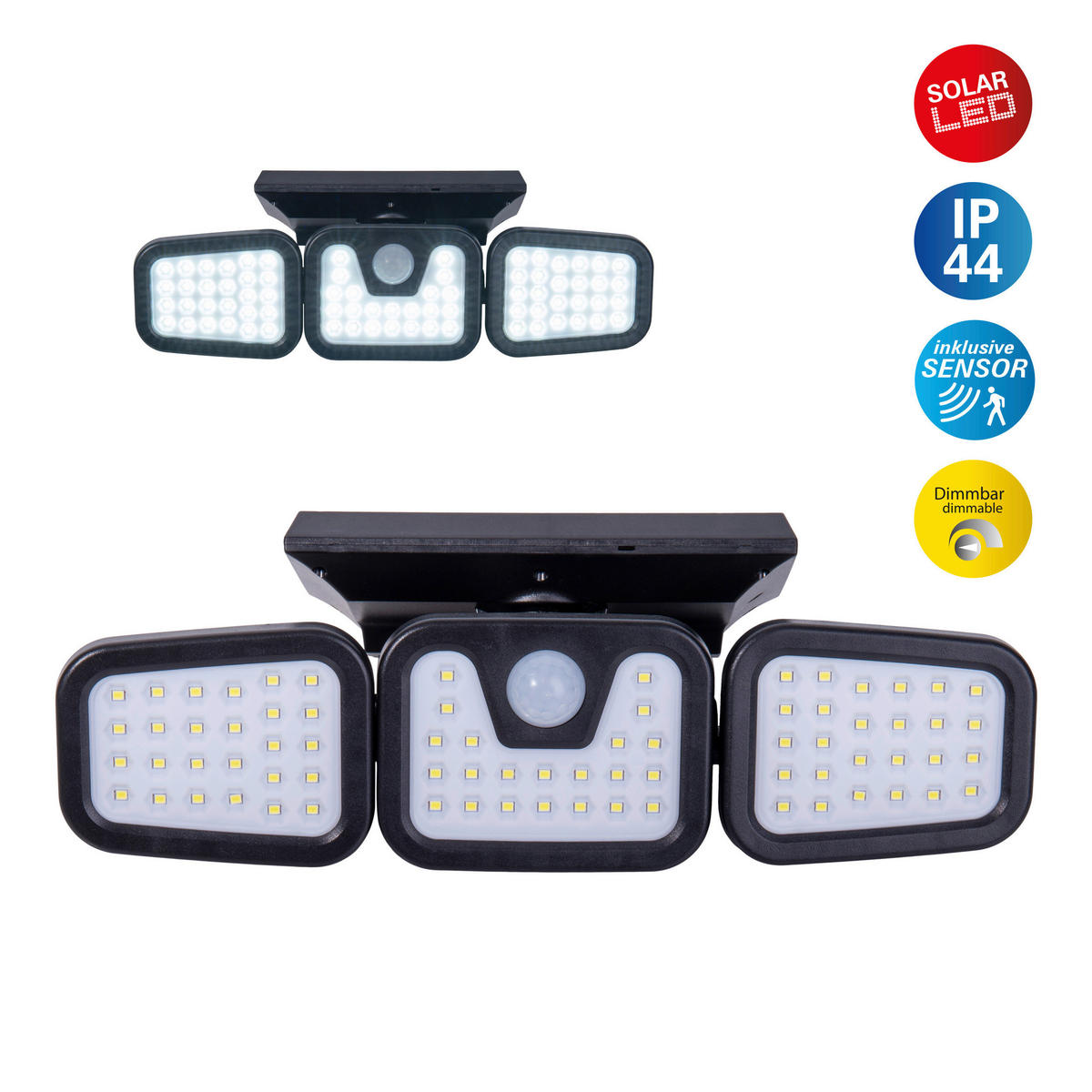 Außenwandleuchte 1394522 schwarz Kunststoff B/H/T: ca. 28,3x11x13,5 cm LED Solar Außenwandleuchte "PACITA" - schwarz (28,30/11,00/13,50cm) - Näve Leuchten