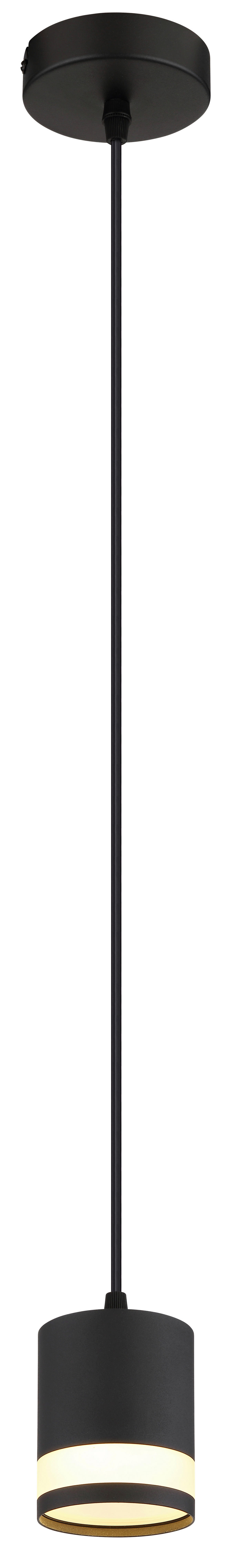 GLOBO Hängeleuchte Opal schwarz Metall Kunststoff H/D: ca. 120x10 cm 1.0 Brennstellen Lucero - schwarz/Opal (10,00/120,00cm) - GLOBO