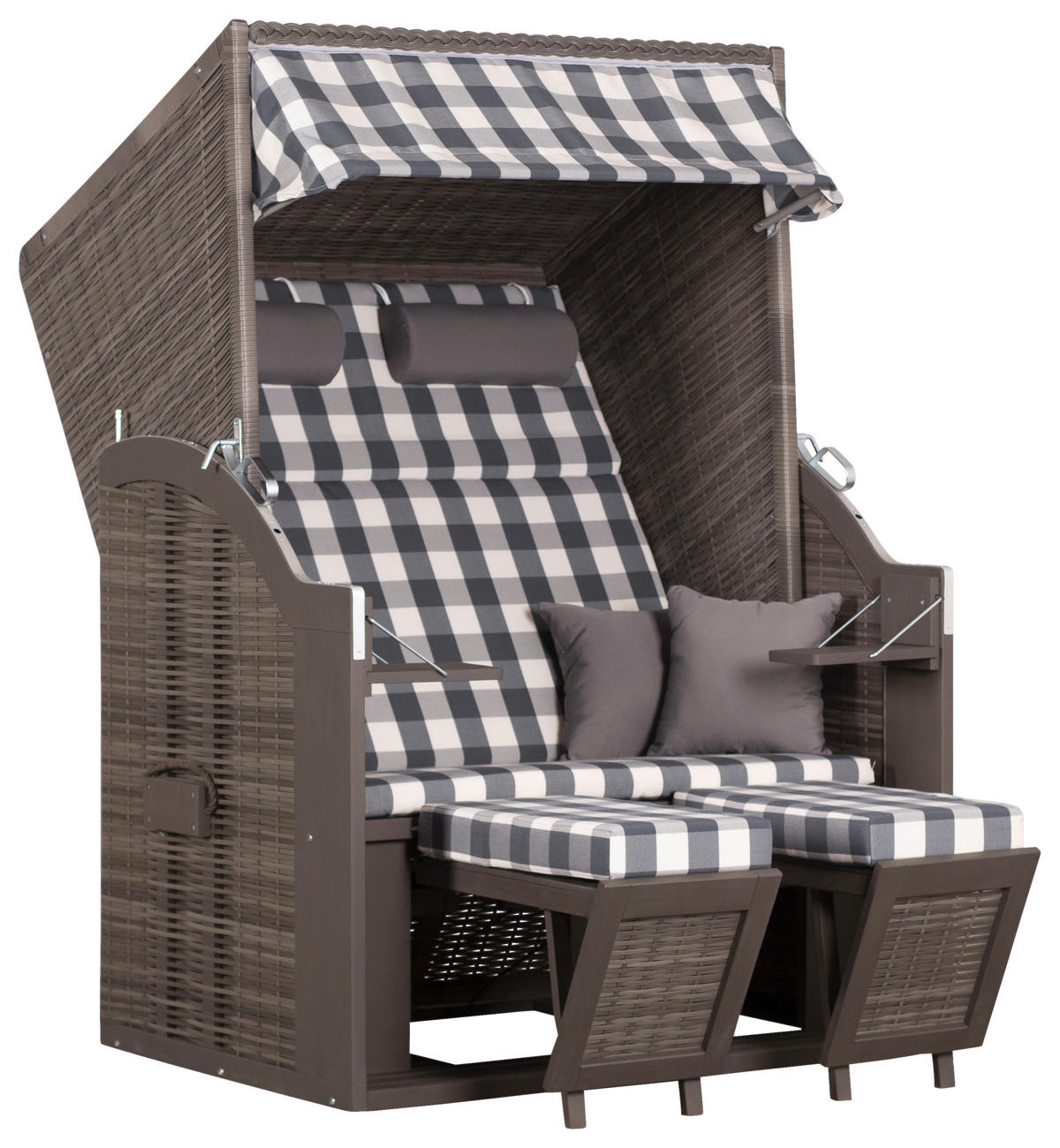deVries Strandkorb Pure Standard natur Pinie B/H/T: ca. 120x160x80 cm Pure Standard - natur/grau (120,00/160,00/80,00cm) - deVries