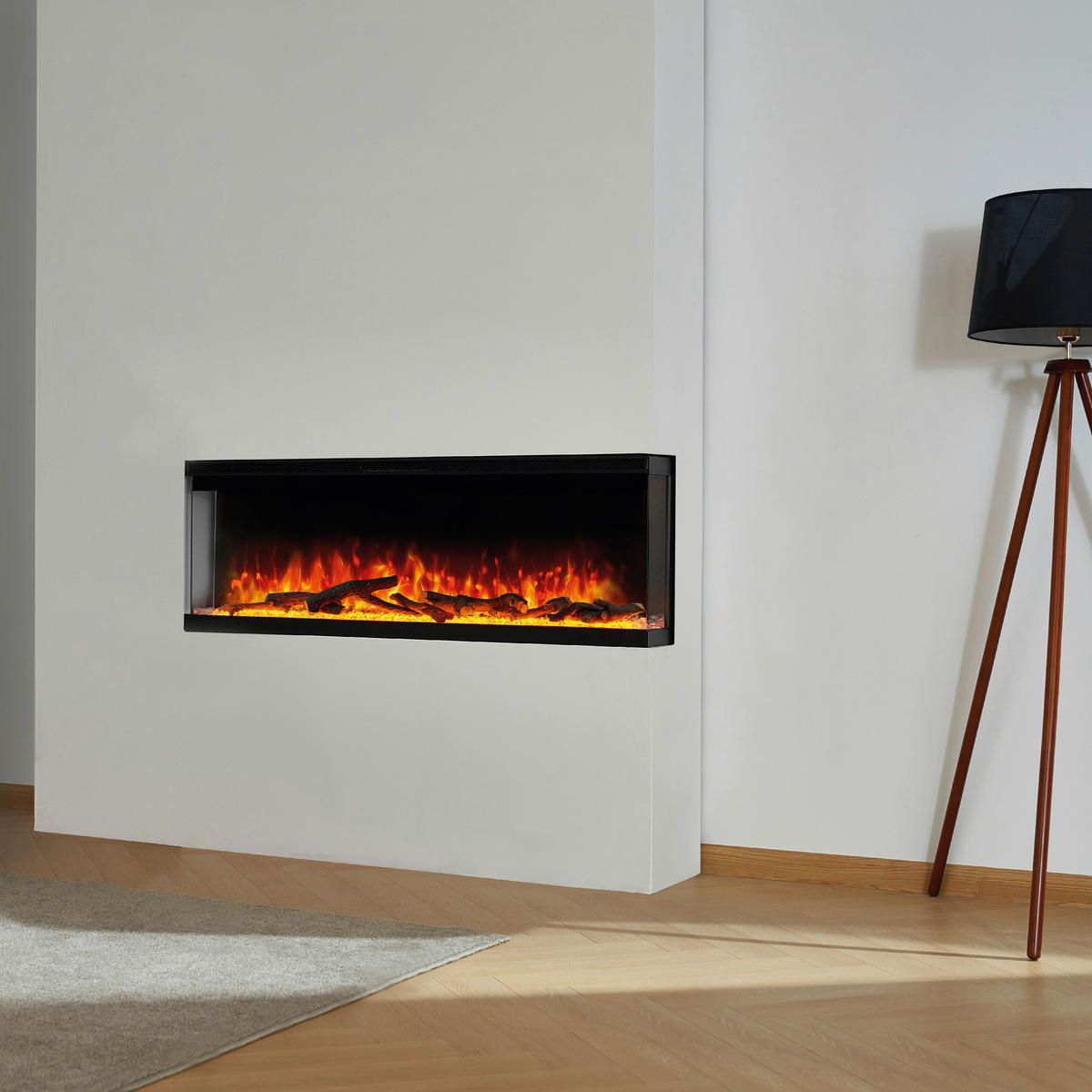KAMINIO Elektrischer-Kamin LEA schwarz Metall B/H/T: ca. 91,9x43x20 cm ca. 1800 W LEA - schwarz (91,90/43,00/20,00cm) - KAMINIO