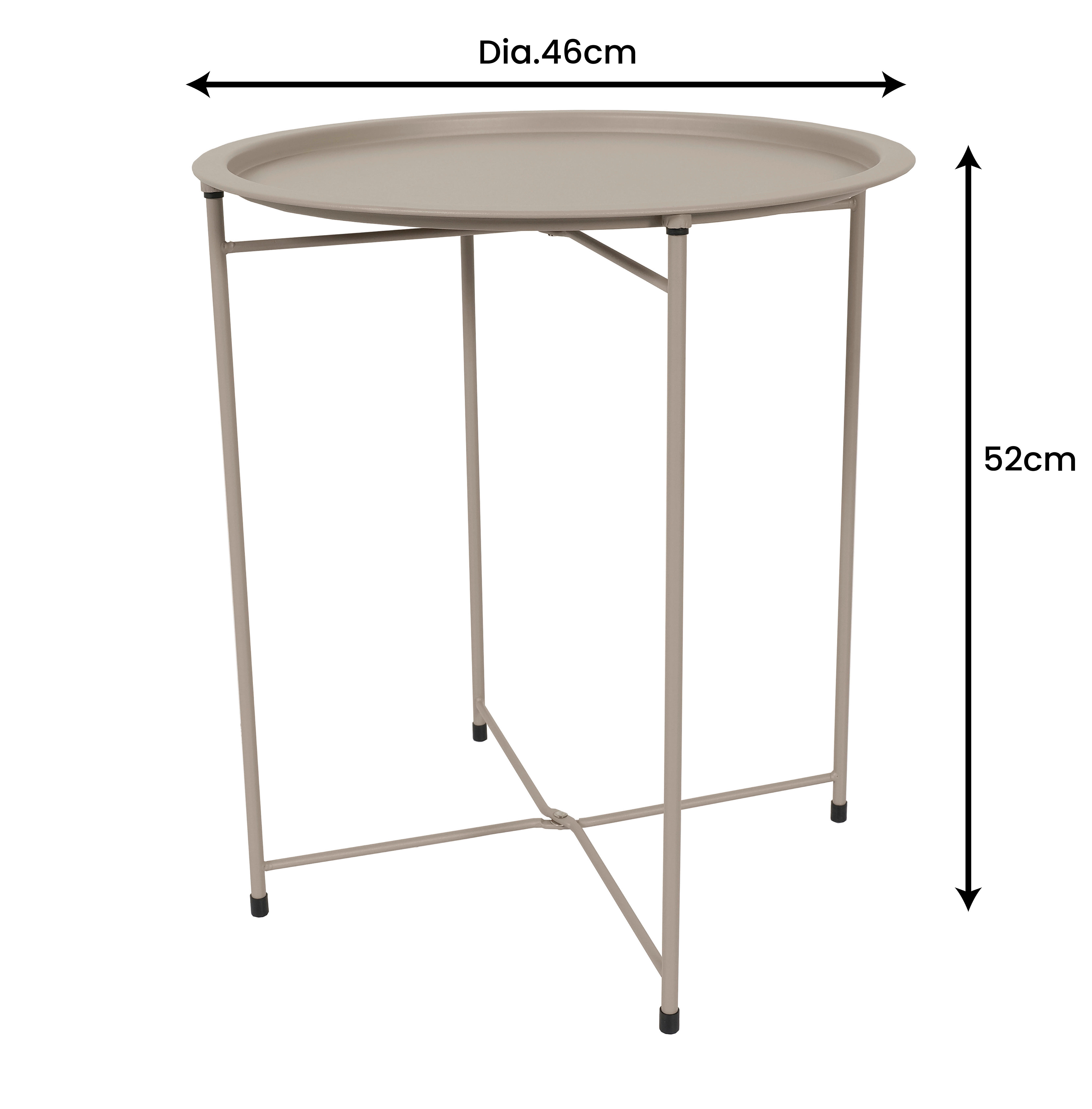 POCOline Beistelltisch grau Metall H/D: ca. 52x46 cm Beistelltisch - grau (46,00/52,00cm) - POCOline