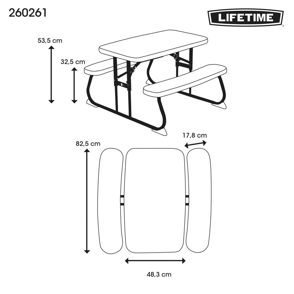 Thumbnail - Lifetime Picknickgarnitur Kids blau Kunststoff B/H/L: ca. 90x53x83 cm