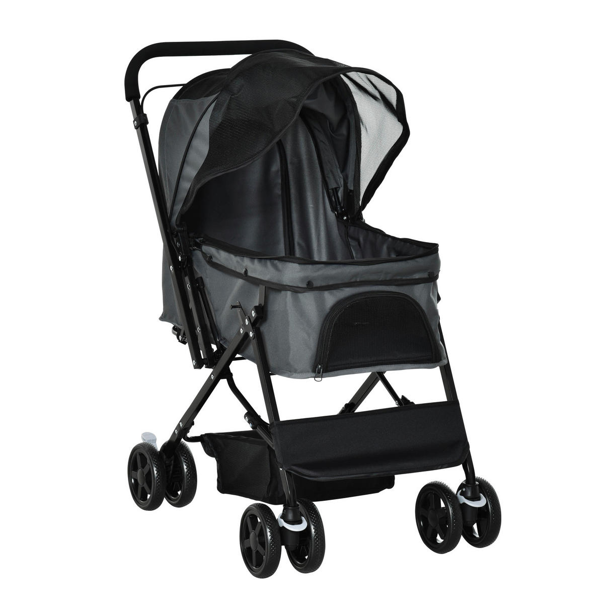 PawHut Hunde-Zubehör dunkelgrau Polypropylen B/H/L: ca. 52x76,5x95 cm Hundebuggy - dunkelgrau (95,00/52,00/76,50cm) - PawHut
