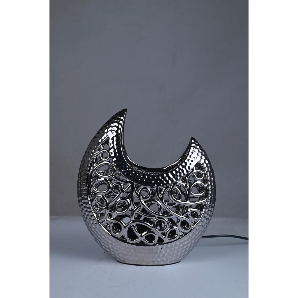 Thumbnail - POCOline Keramik_Tischleuchte silber Keramik B/H/L: ca. 16x36x30 cm E14 1 Brennstellen