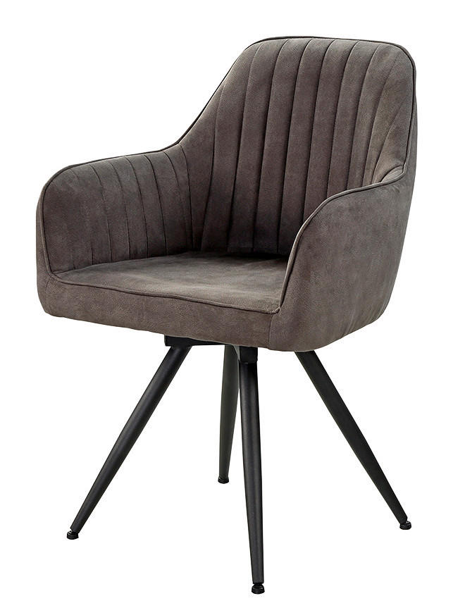 Armlehnstuhl  grau Vintage Microfaser B/H/T: ca. 58x85x55 cm Sammy_Armlehnstuhl - schwarz/grau (58,00/85,00/55,00cm)