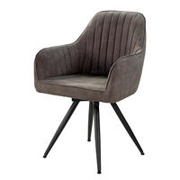 Armlehnstuhl  grau Vintage Microfaser B/H/T: ca. 58x85x55 cm Sammy_Armlehnstuhl - schwarz/grau (58,00/85,00/55,00cm)