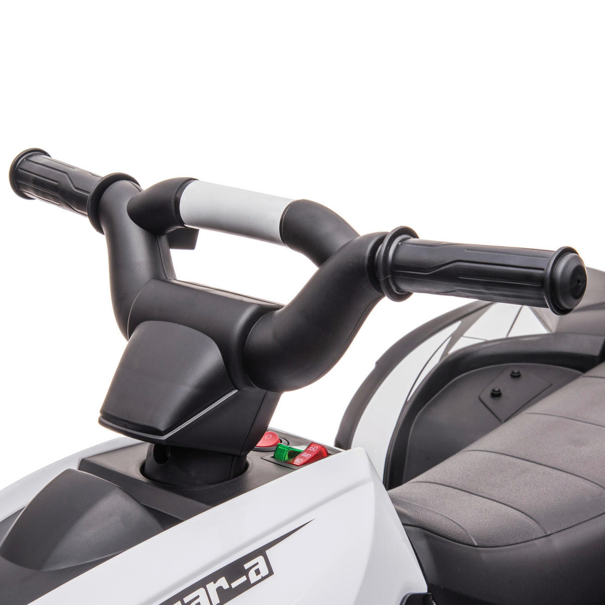 HOMCOM Kinderauto schwarz B/H/L: ca. 53x83x55,5 cm Elektro-Quad - weiß/schwarz (55,50/53,00/83,00cm) - HOMCOM