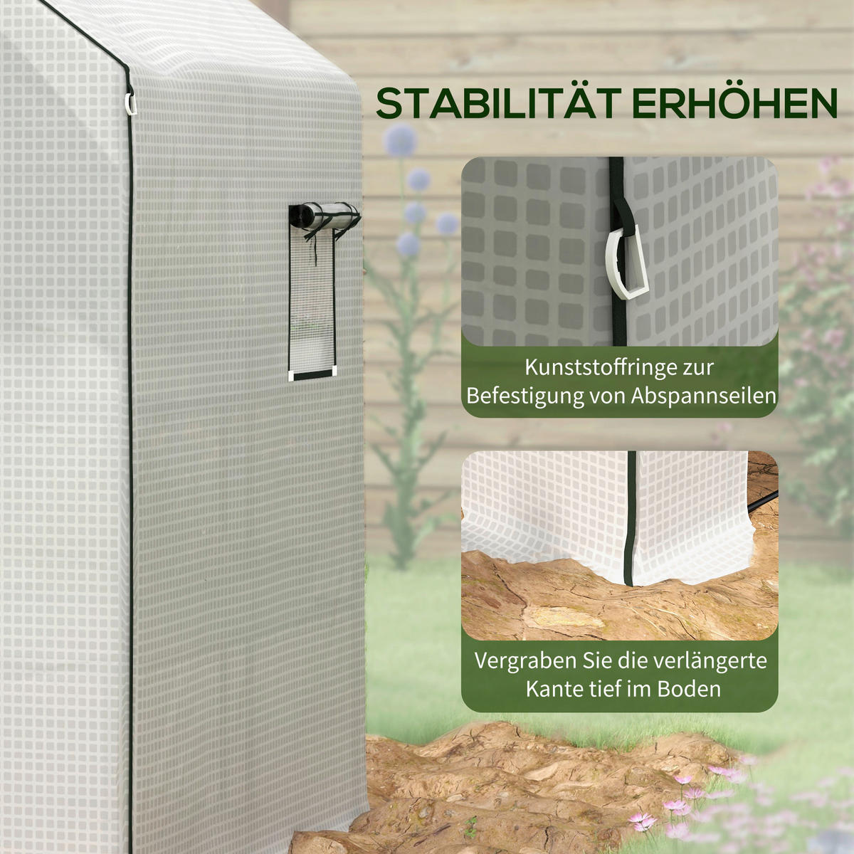 Outsunny Ersatzfolie B/H/L: ca. 143x190x140 cm Ersatzfolie - weiß (140,00/143,00/190,00cm) - Outsunny