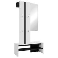 Garderobenset NANTE weiß schwarz B/H/T: ca. 100x186x40 cm NANTE - weiß/schwarz (100,00/186,00/40,00cm) - byLIVING