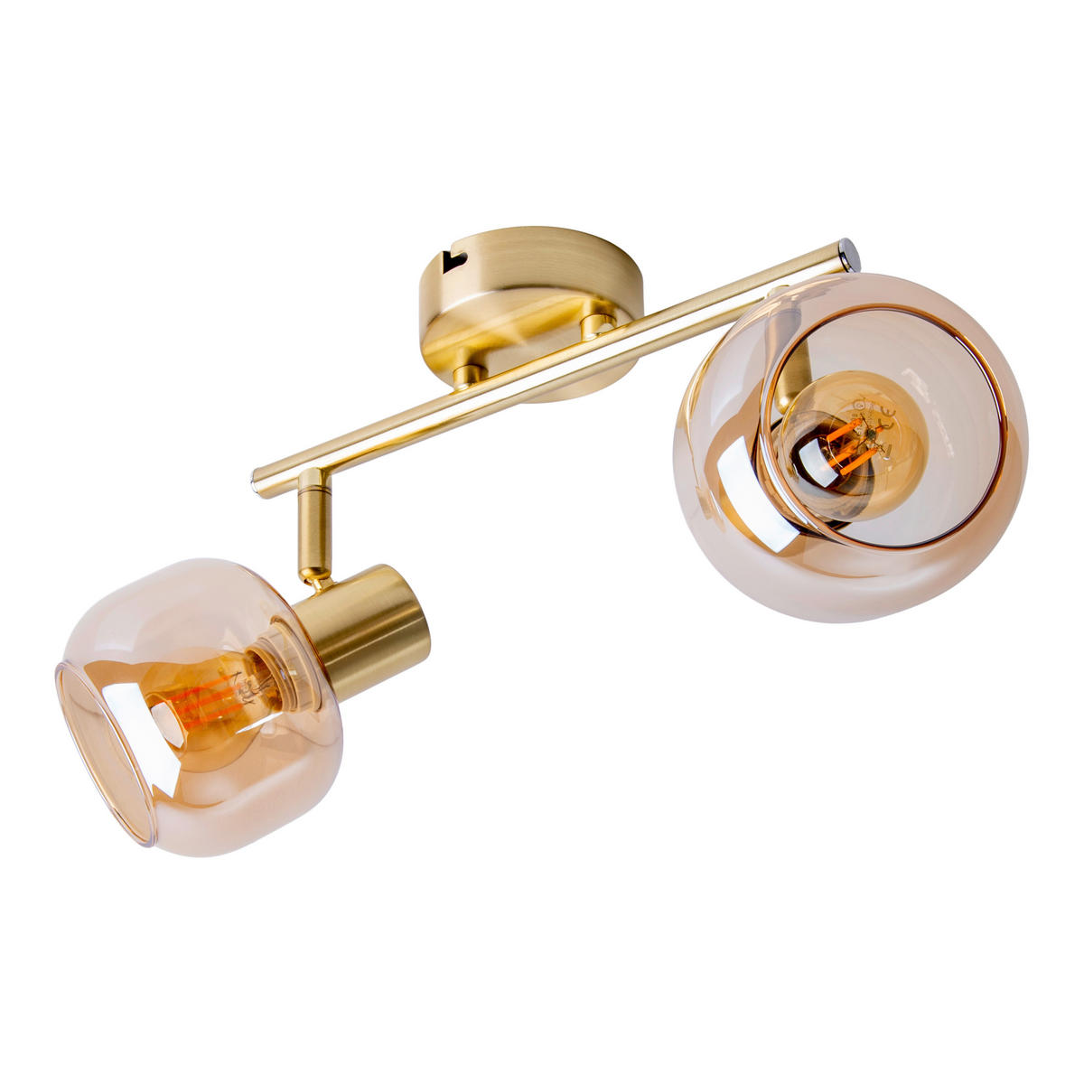 Näve Leuchten Spot gold Glas Metall B/H/T: ca. 40x20x10 cm E14 2 Brennstellen LIBBY - gold (40,00/20,00/10,00cm) - Näve Leuchten