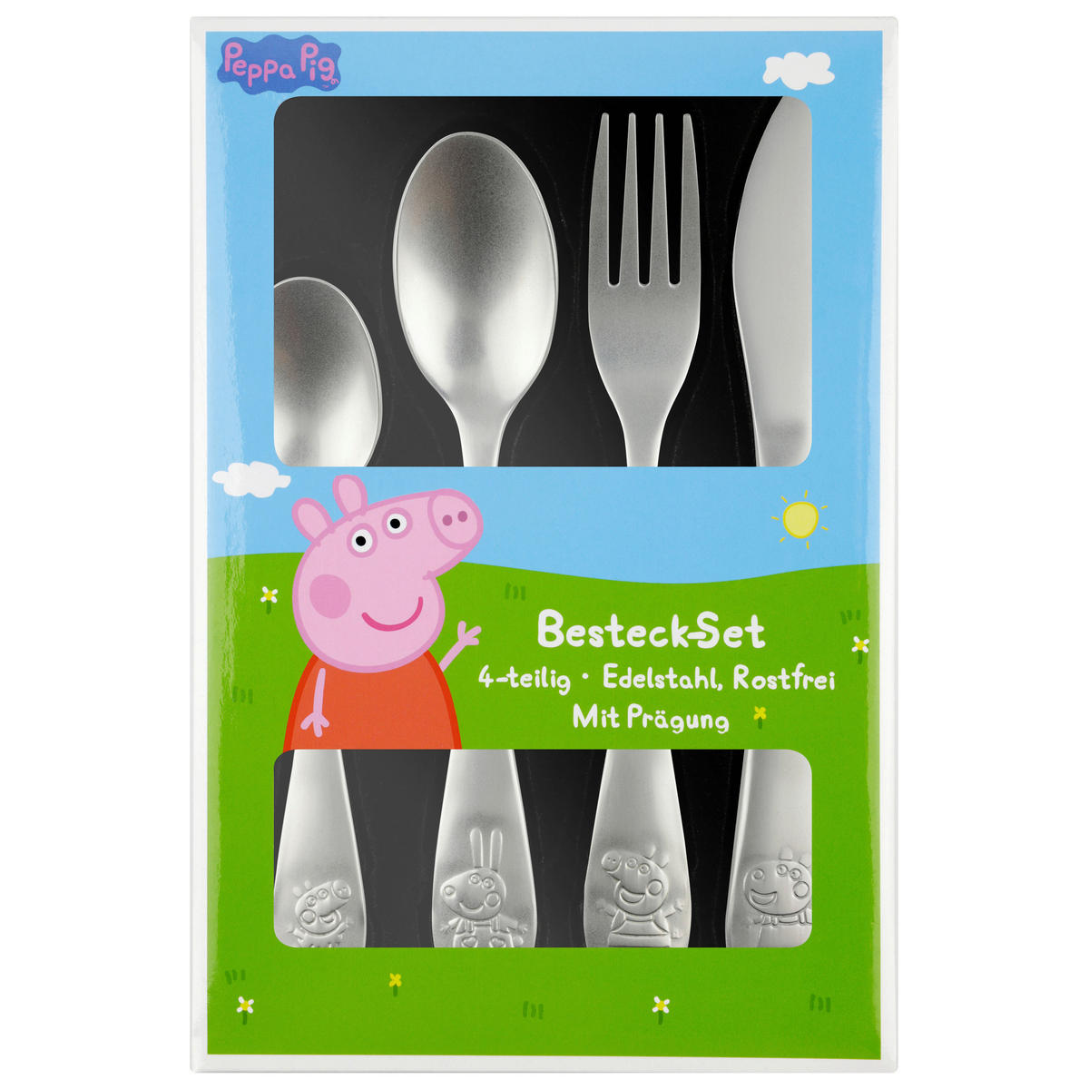 Peppa Pig Kinderbesteckset silber Edelstahl 4 tlg. Besteckset_Peppa_Pig_4tlg. - silber - Peppa Pig