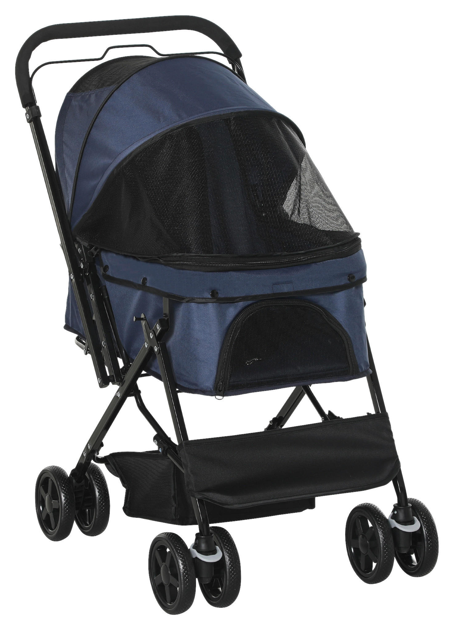 PawHut Hunde-Zubehör blau Polyester B/H/L: ca. 52x76,5x95 cm Hundebuggy - blau (95,00/52,00/76,50cm) - PawHut