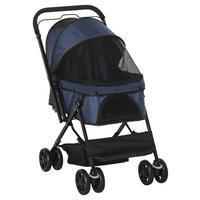 PawHut Hunde-Zubehör blau Polyester B/H/L: ca. 52x76,5x95 cm Hundebuggy - blau (95,00/52,00/76,50cm) - PawHut