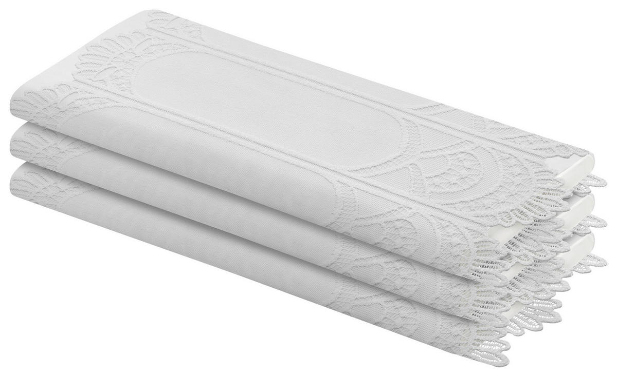 Scheibengardinen-Meterware Jengen weiß H: ca. 50 cm Jengen - weiß (50,00cm)