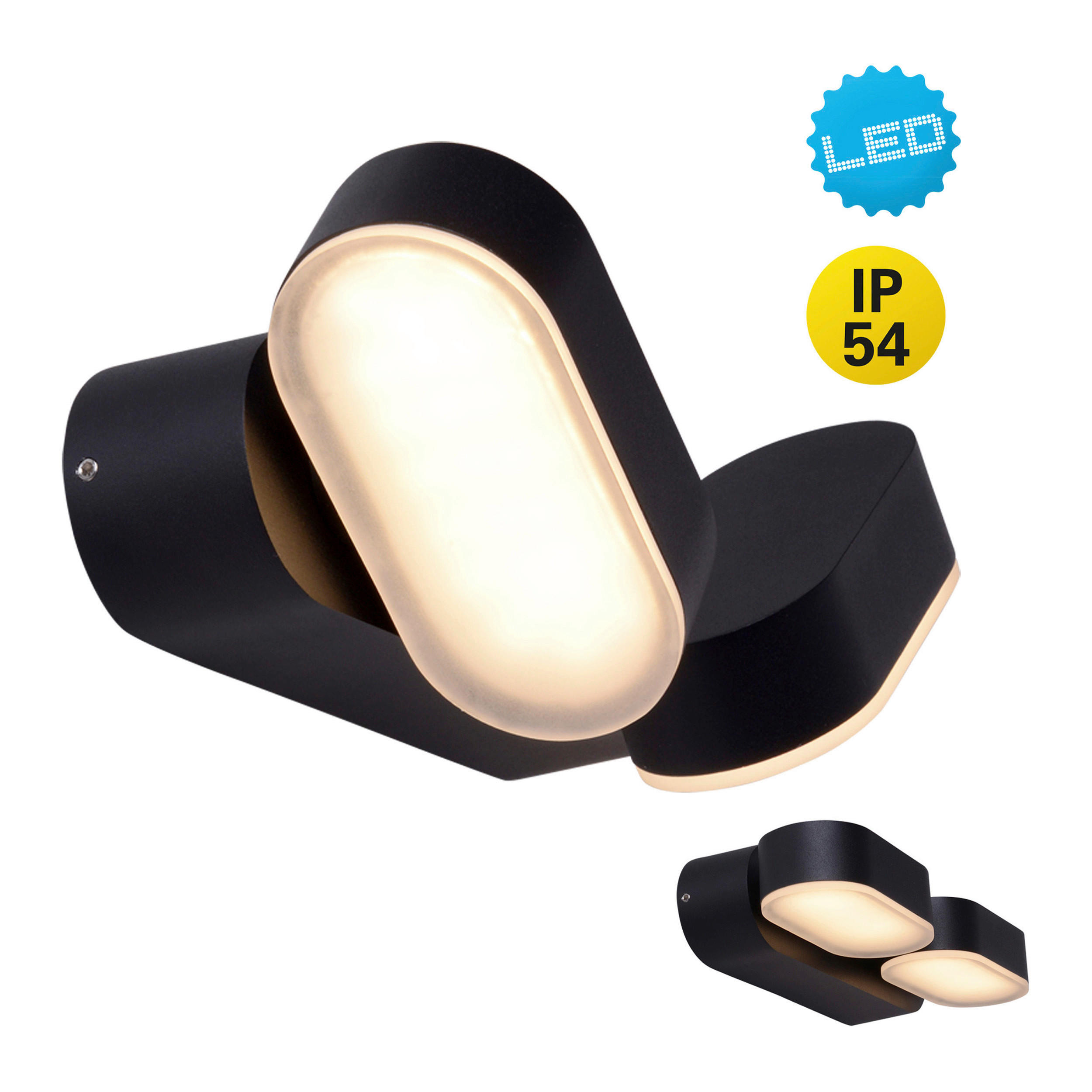 Thumbnail - Außenwandleuchte 1061622 schwarz B/H/L: ca. 10x5,4x23 cm