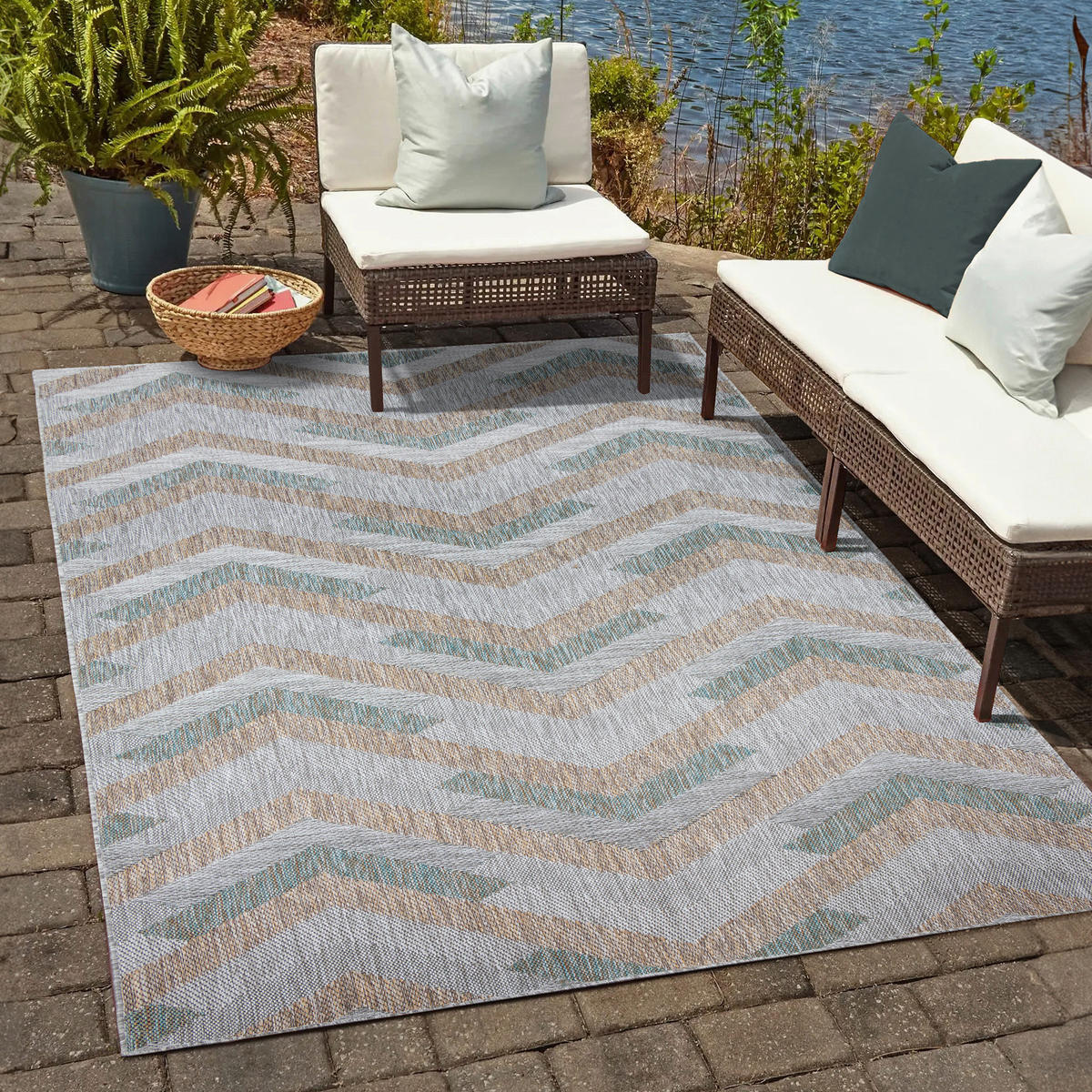 Sanat Outdoorteppich MELISSA grau B/L: ca. 120x170 cm MELISSA - grau (120,00/170,00cm) - Sanat