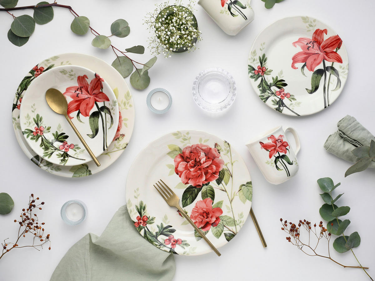 CreaTable Kombiservice ROSEMARY bunt Steingut 16 tlg. ROSEMARY - bunt - CreaTable