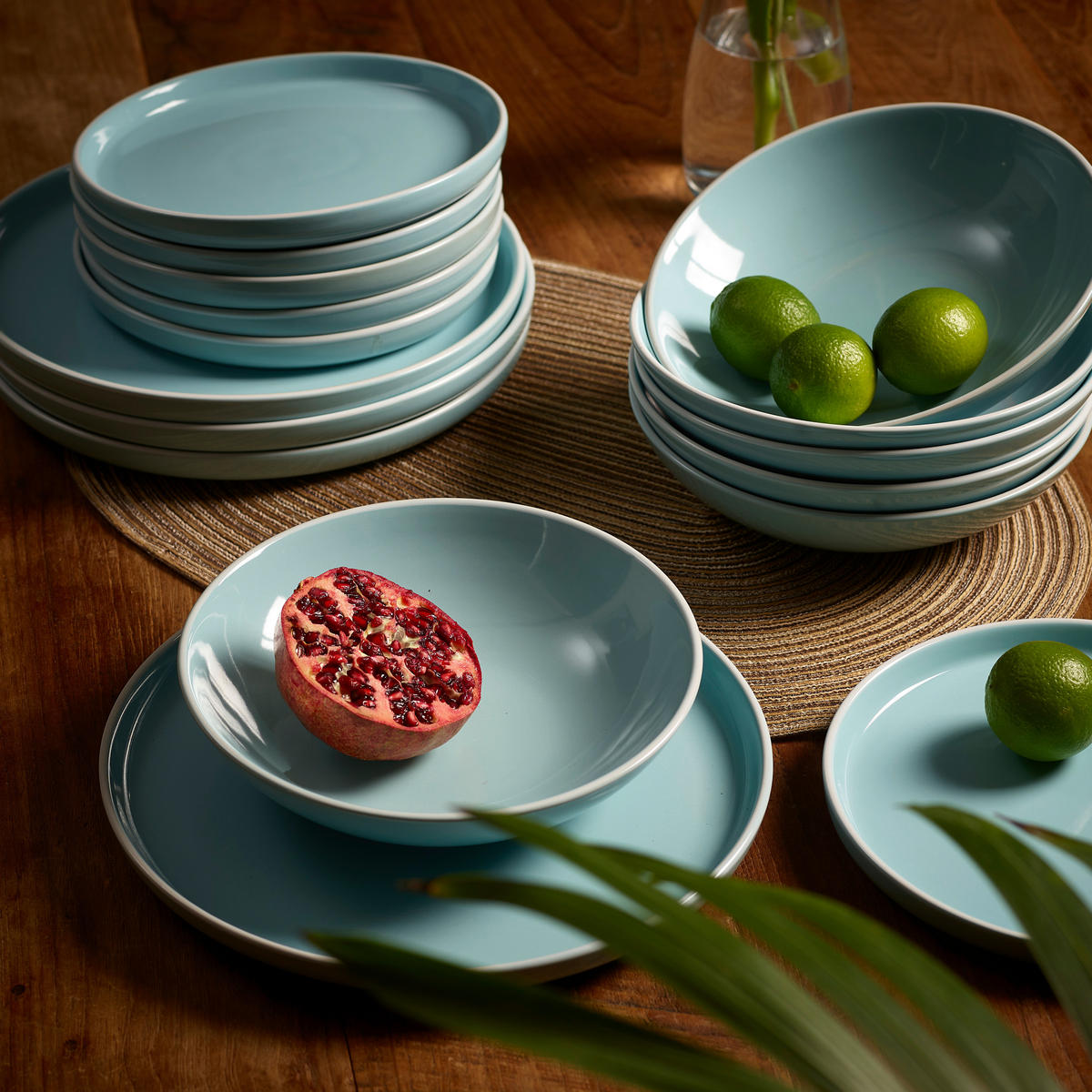 ECHTWERK Tafelservice Nerea mint Steingut 12 tlg. Nerea - mint (39,00/32,00/33,50cm) - ECHTWERK