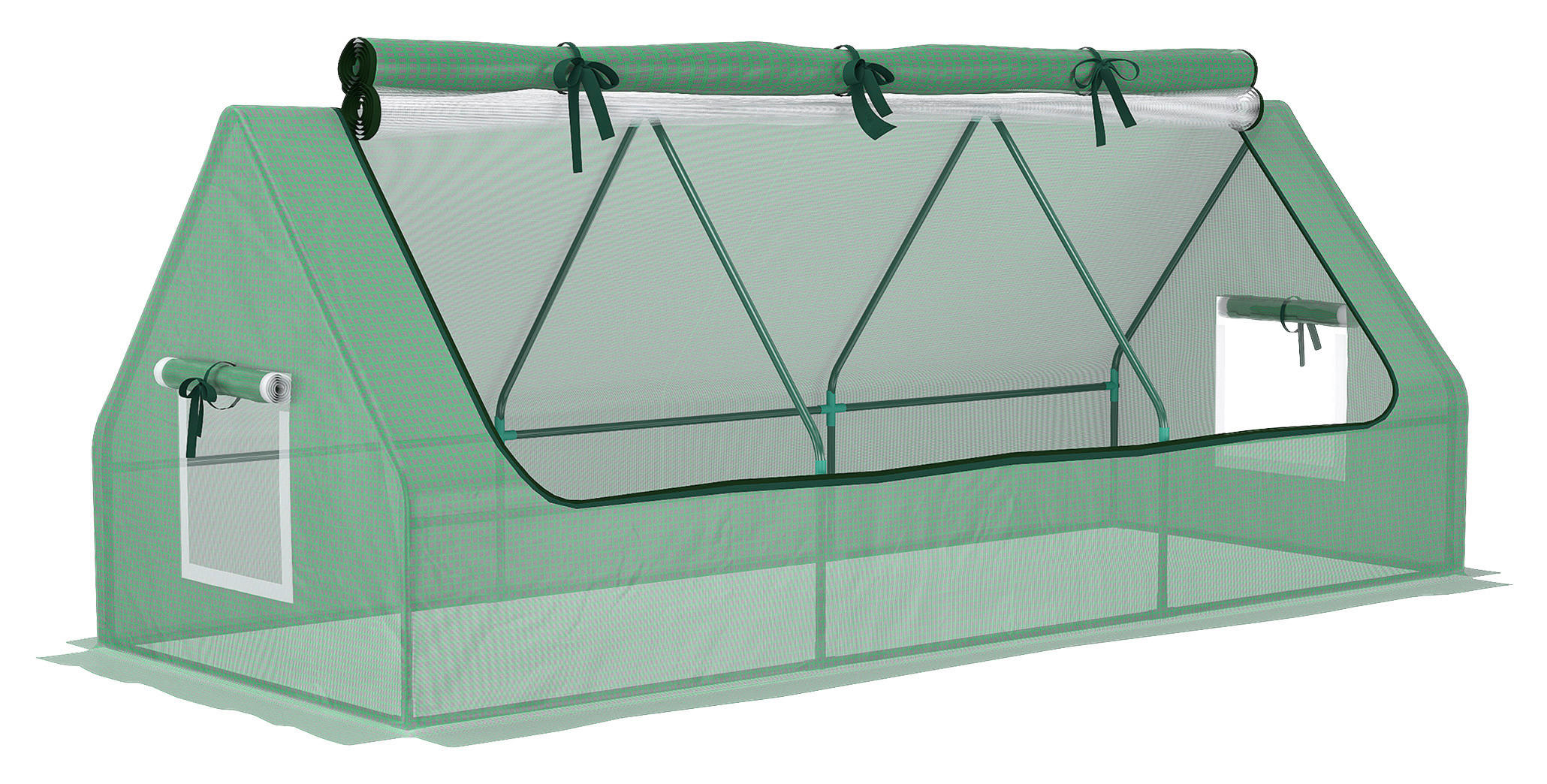 Outsunny Gewächshaus B/H/L: ca. 90x90x240 cm Gewächshaus - grün (240,00/90,00/90,00cm) - Outsunny
