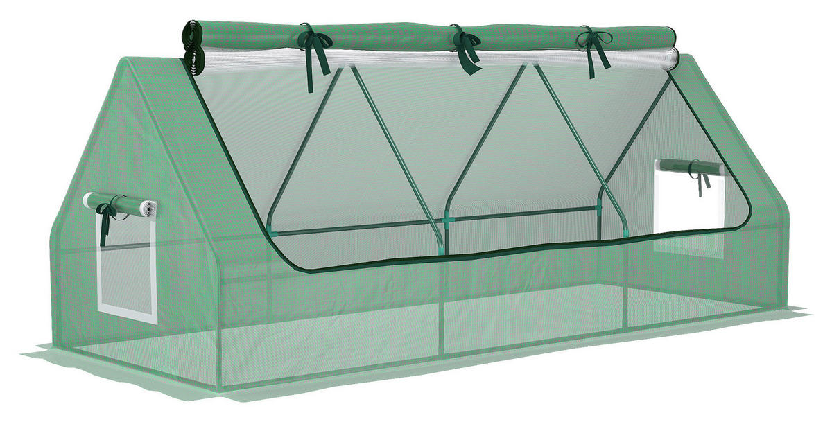 Outsunny Gewächshaus B/H/L: ca. 90x90x240 cm Gewächshaus - grün (240,00/90,00/90,00cm) - Outsunny