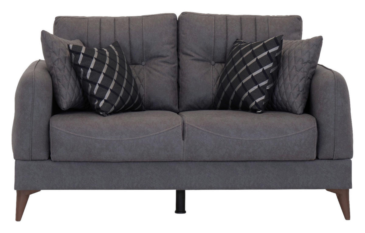 Sofa 3-2-1 Mislina blaugrau Microfaser Mislina - braun/blaugrau