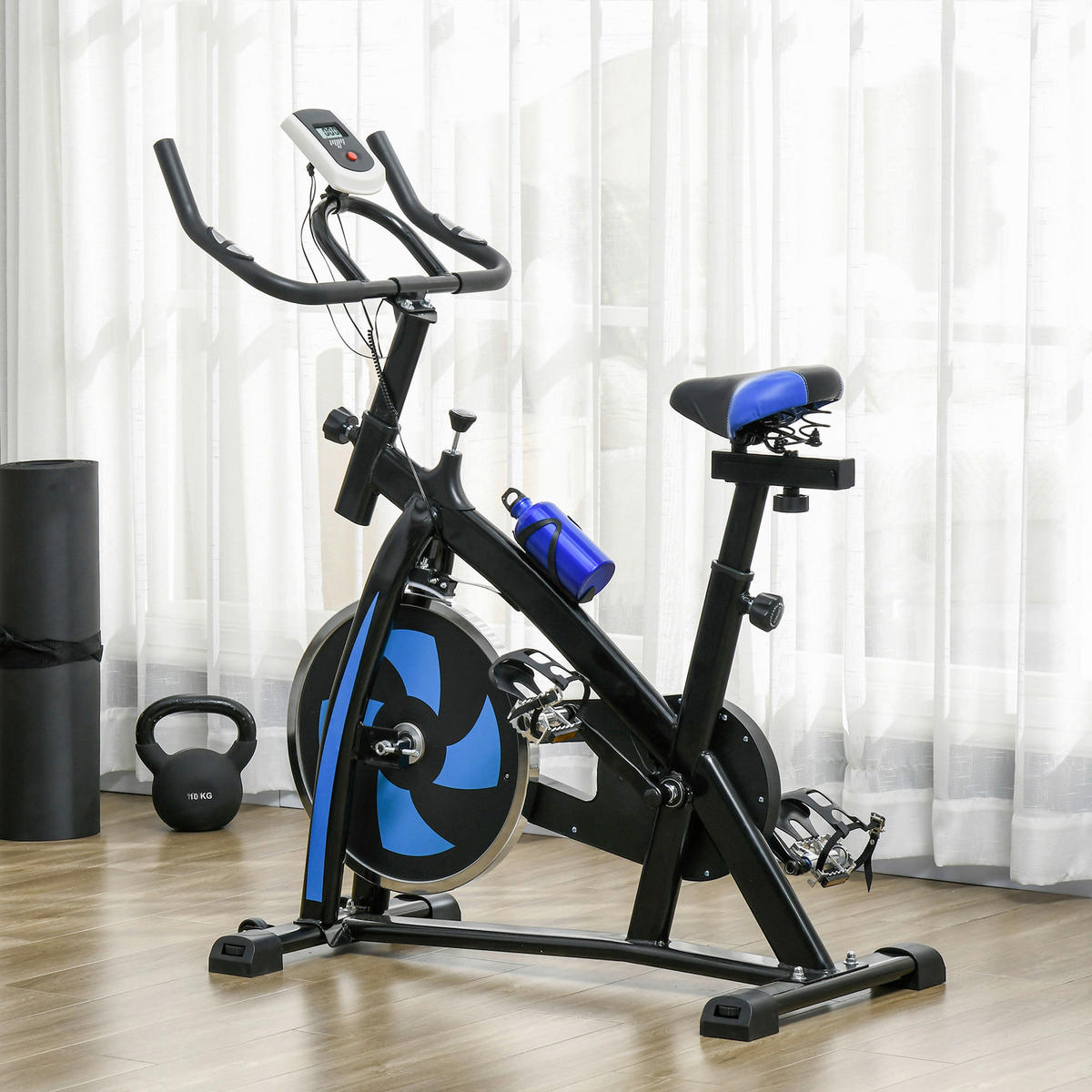 SPORTNOW Heimtrainer blau Stahl B/H/L: ca. 50x115x118 cm Heimtrainer - blau (118,00/50,00/115,00cm) - SPORTNOW