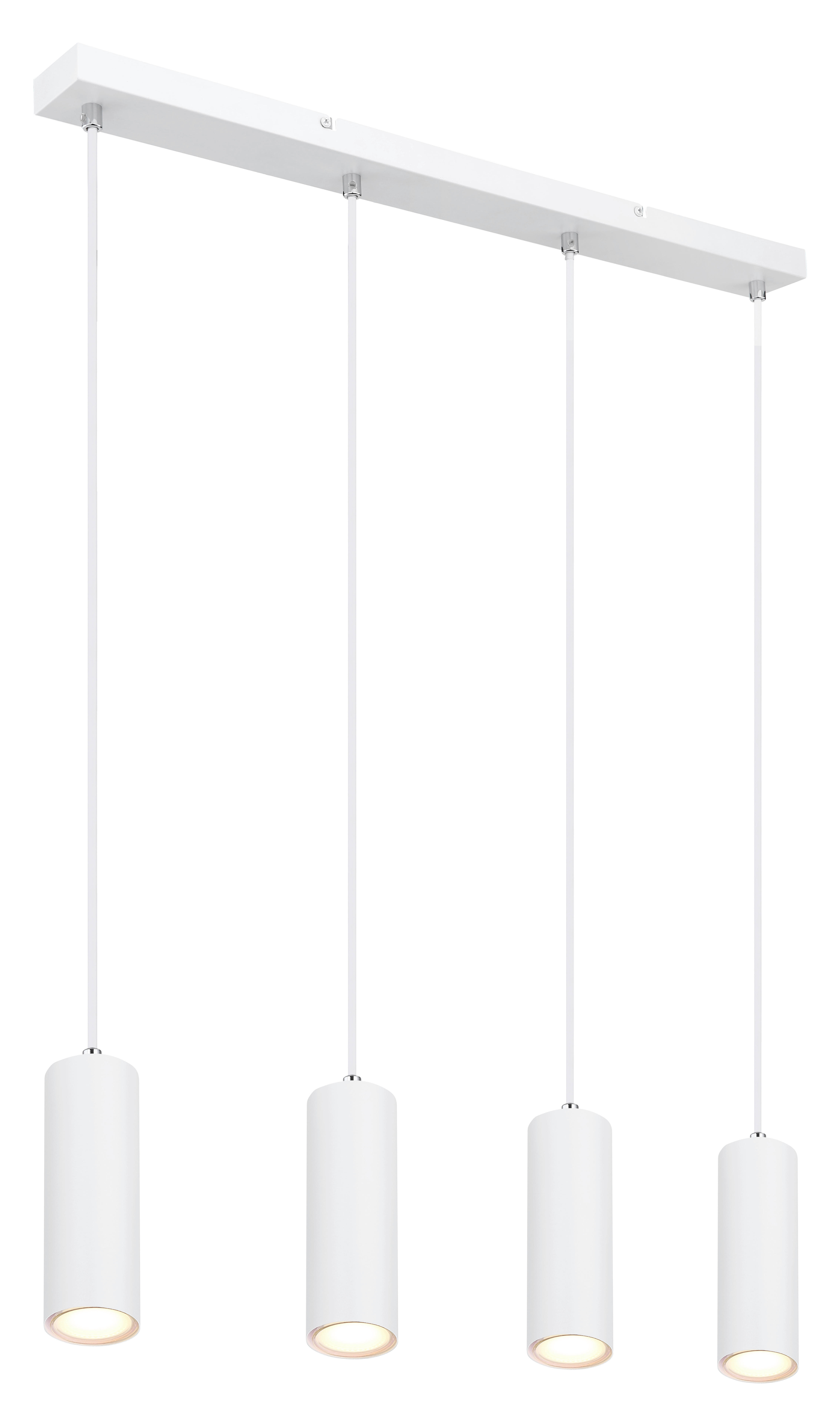 GLOBO Pendelleuchte weiß Metall B/H/T: ca. 6x120x65 cm GU10 4 Brennstellen ROBBY - weiß (6,00/120,00/65,00cm) - GLOBO