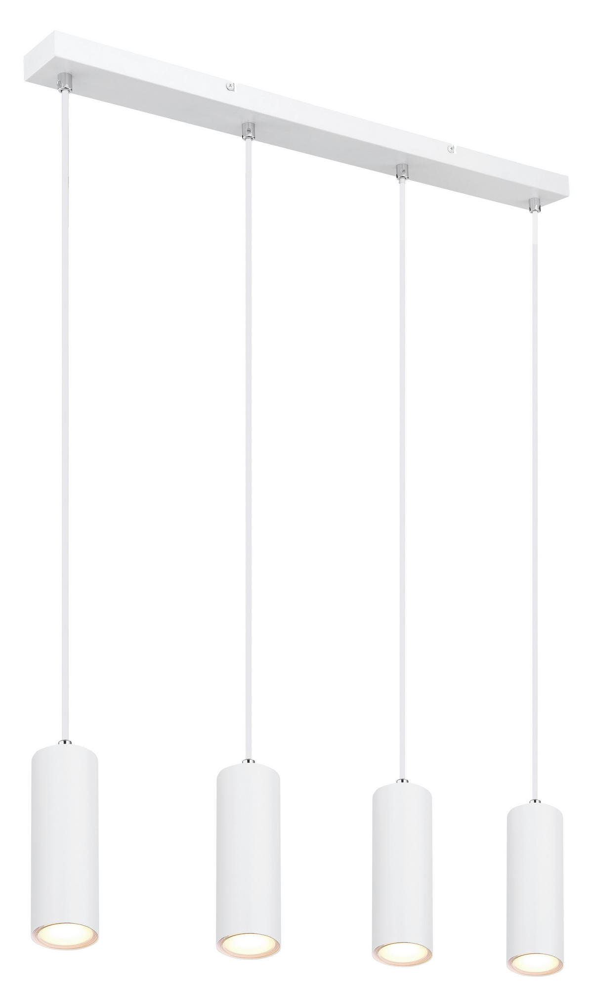 GLOBO Pendelleuchte weiß Metall B/H/T: ca. 6x120x65 cm GU10 4 Brennstellen ROBBY - weiß (6,00/120,00/65,00cm) - GLOBO