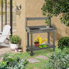 Outsunny Pflanztisch mit Rollen grau B/H/L: ca. 45x119x92 cm Gärtnertisch 845-460GY - grau (92,00/45,00/119,00cm) - Outsunny