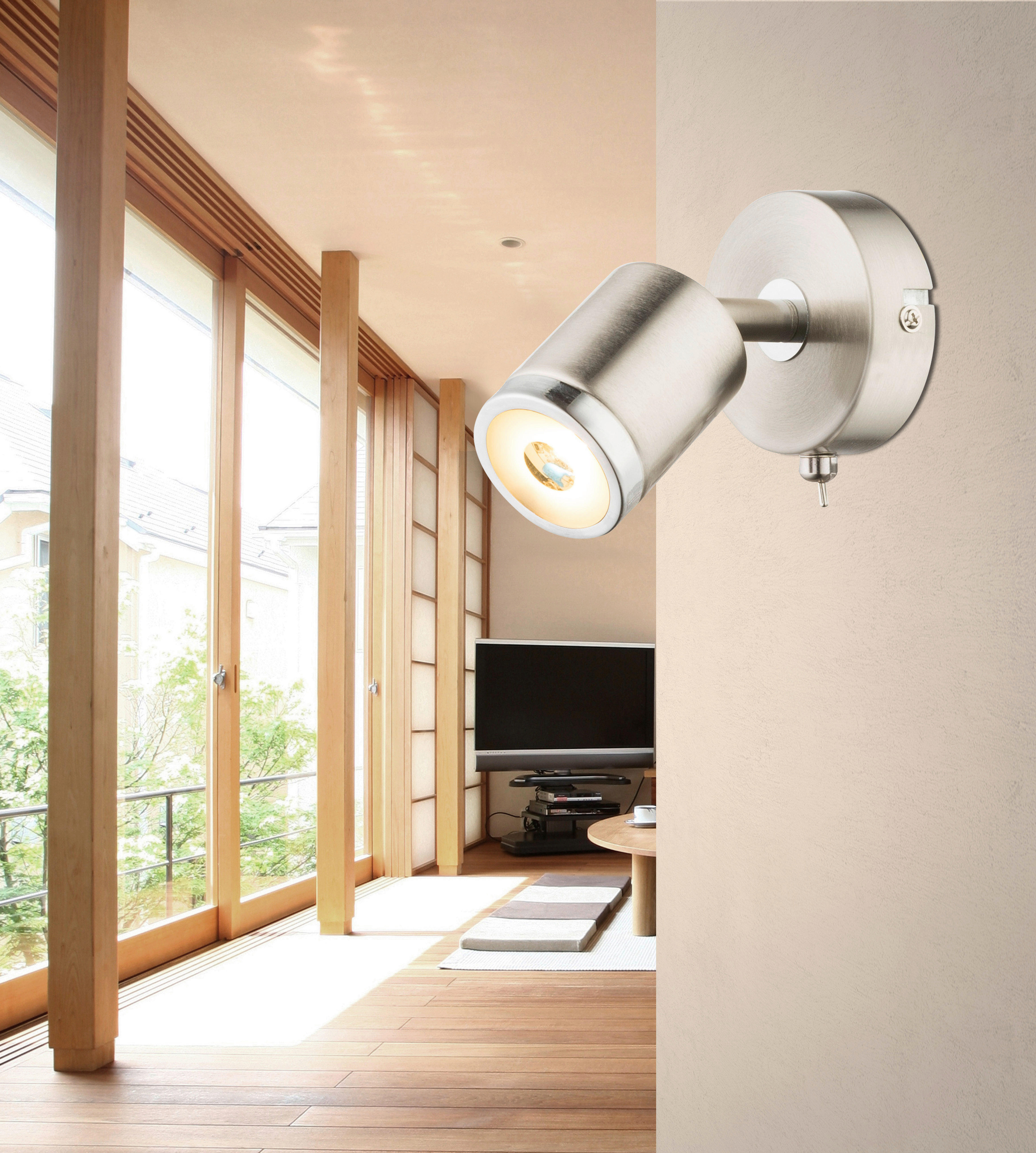 Thumbnail - GLOBO Spot Comore 56958-1 nickel Metall B/H: ca. 8x12 cm 1 Brennstellen