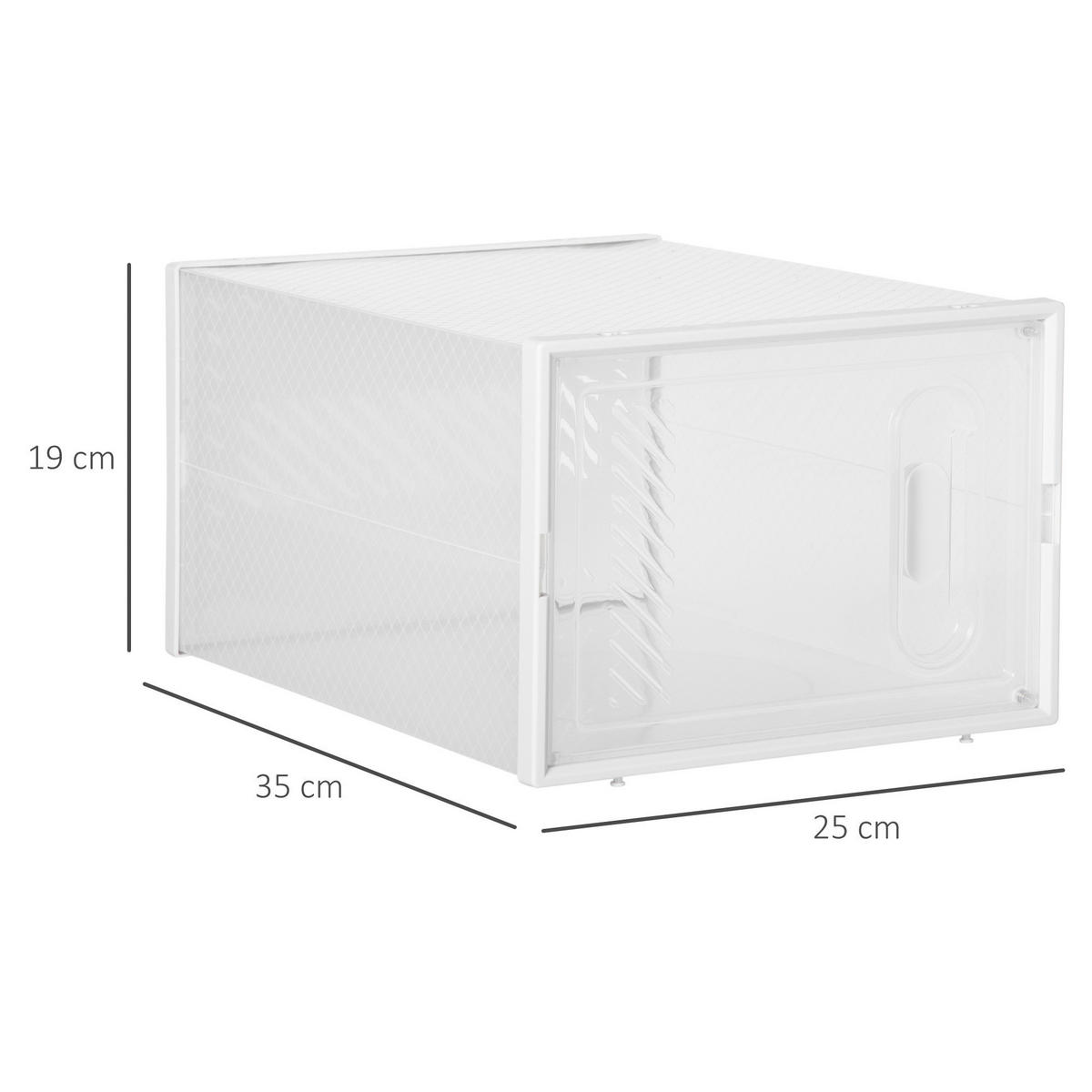 HOMCOM Schuhregal transparent Polypropylen B/H/L: ca. 35x25x19 cm Schuhschrank_mit_Stecksystem - transparent (19,00/35,00/25,00cm) - HOMCOM