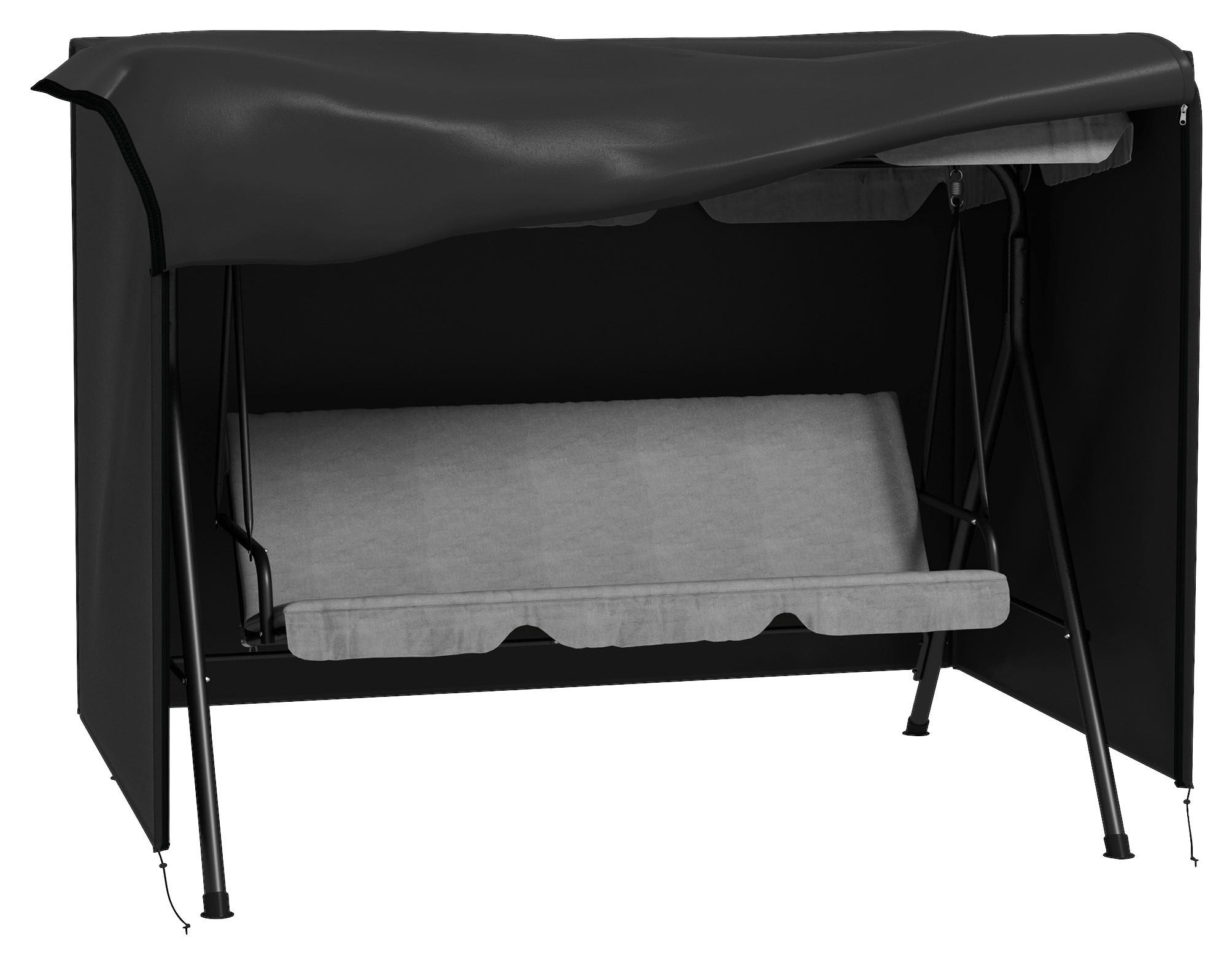 Outsunny Abdeckplane schwarz Polyester B/H/L: ca. 124x164x205 cm Abdeckung für Schaukel - schwarz (205,00/124,00/164,00cm) - Outsunny