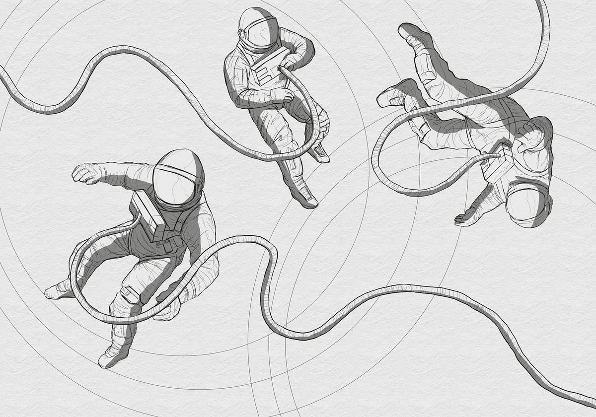 Komar Fototapete Extraordinary Astronauts B/L: ca. 400x280 cm Extraordinary Astronauts - (400,00/280,00cm) - Komar