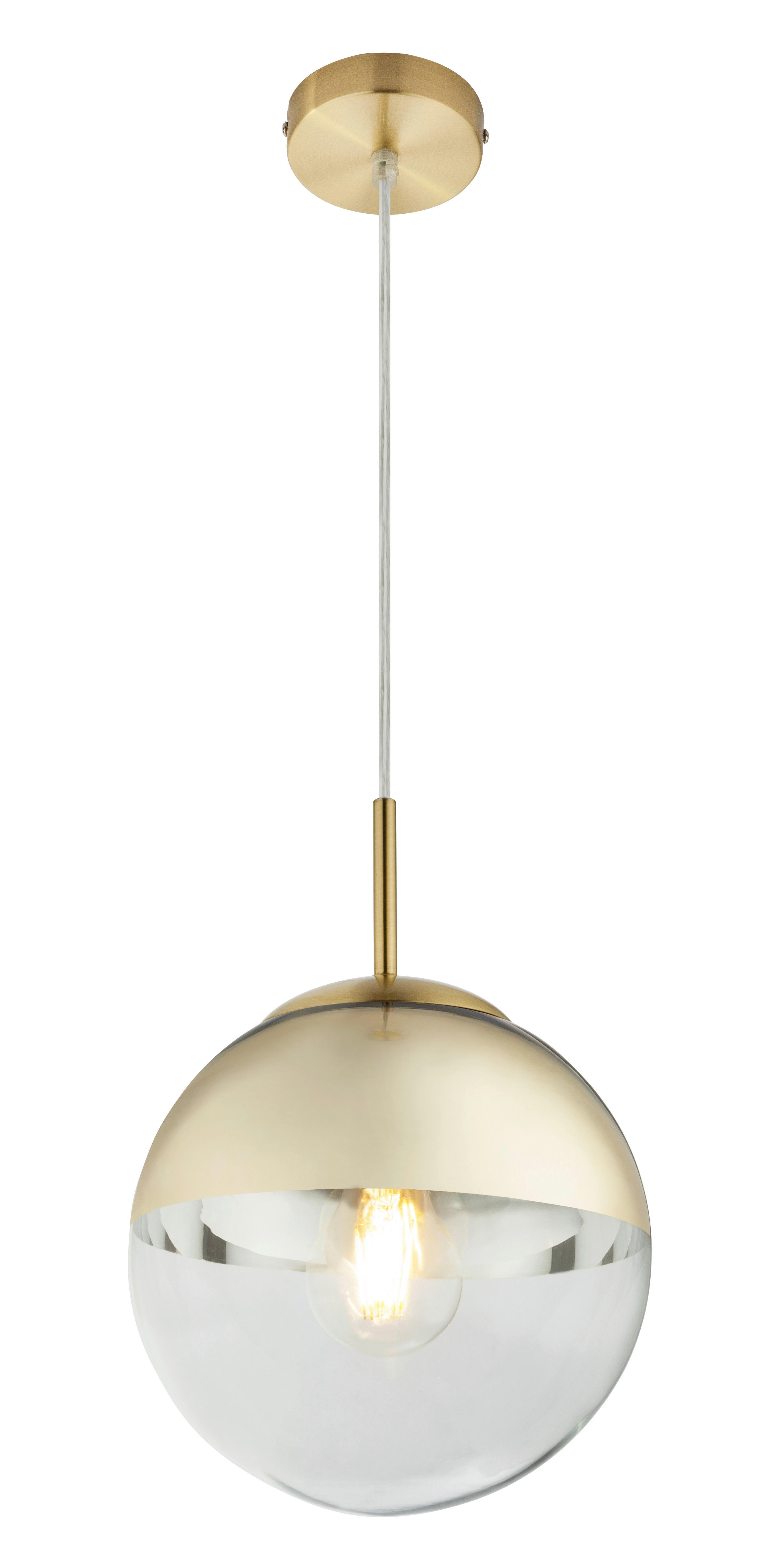 GLOBO Pendelleuchte gold Metall H/D: ca. 120x20 cm E27 1 Brennstellen