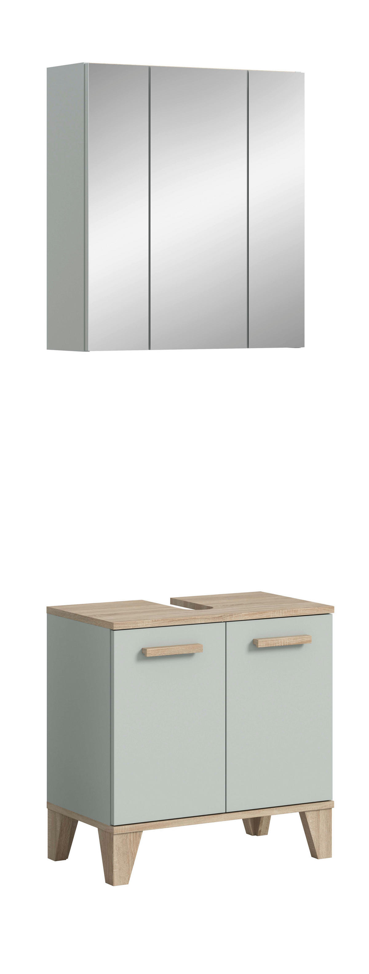 Badezimmer-Set STAR hellgrün Eiche hell Nachbildung B/H/T: ca. 60x190x34 cm STAR - hellgrün (60,00/190,00/34,00cm) - xonox.home