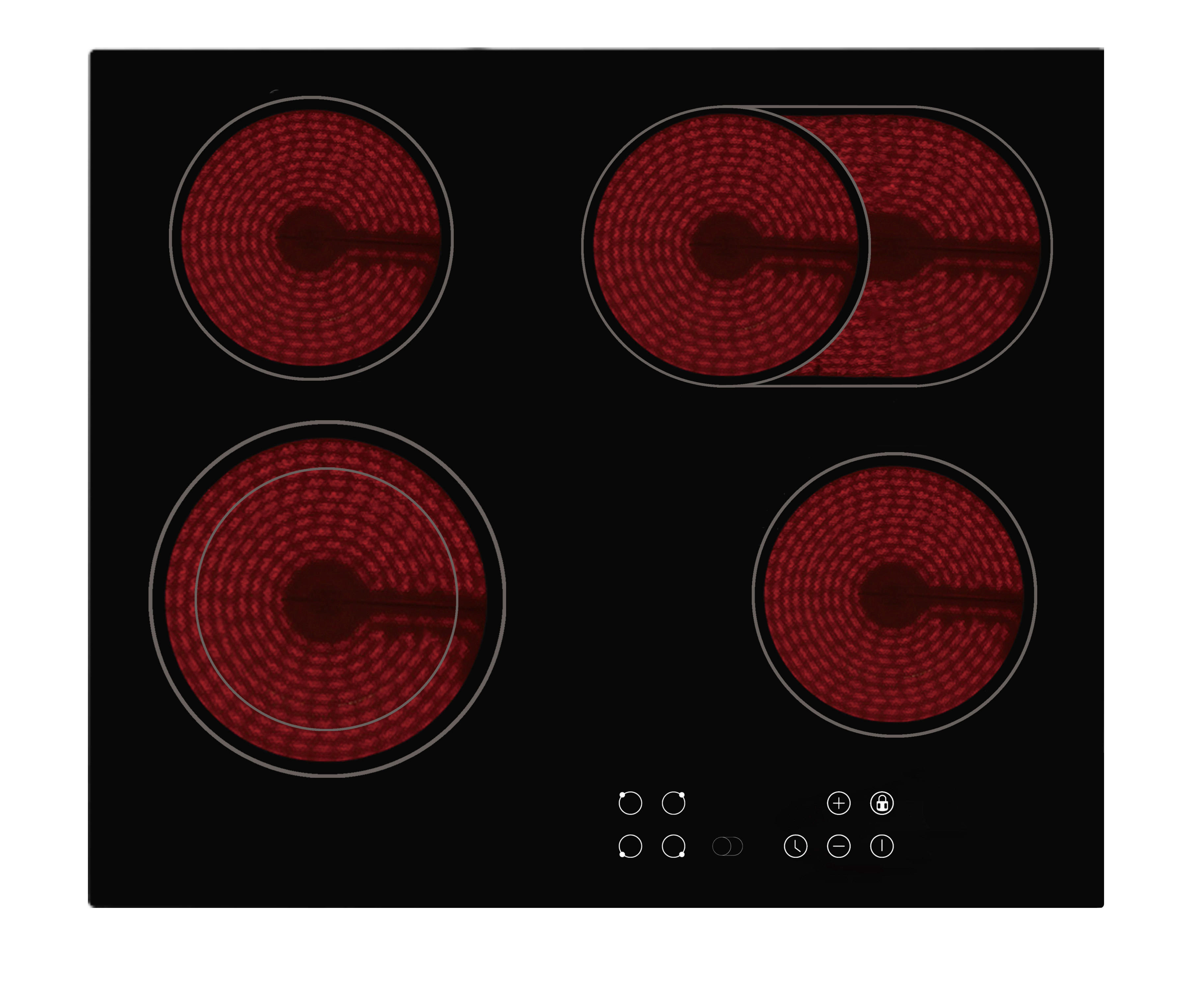 Mican Glaskeramikkochfeld CKA4Z2KB schwarz Schwarzglas B/H/T: ca. 58x5x51 cm CKA4Z2KB - schwarz (58,00/5,00/51,00cm) - Mican