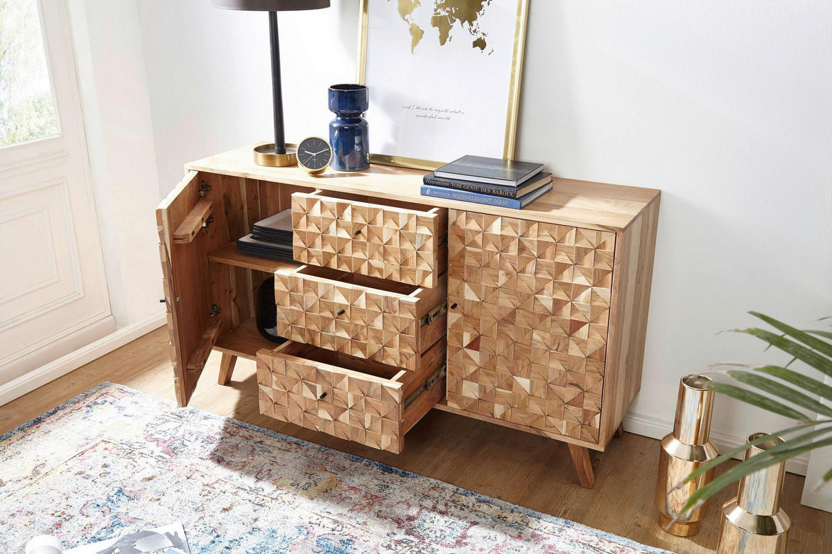 Sideboard natur B/H/T: ca. 140x78,5x40 cm Sideboard - natur (140,00/78,50/40,00cm) - Wohnling