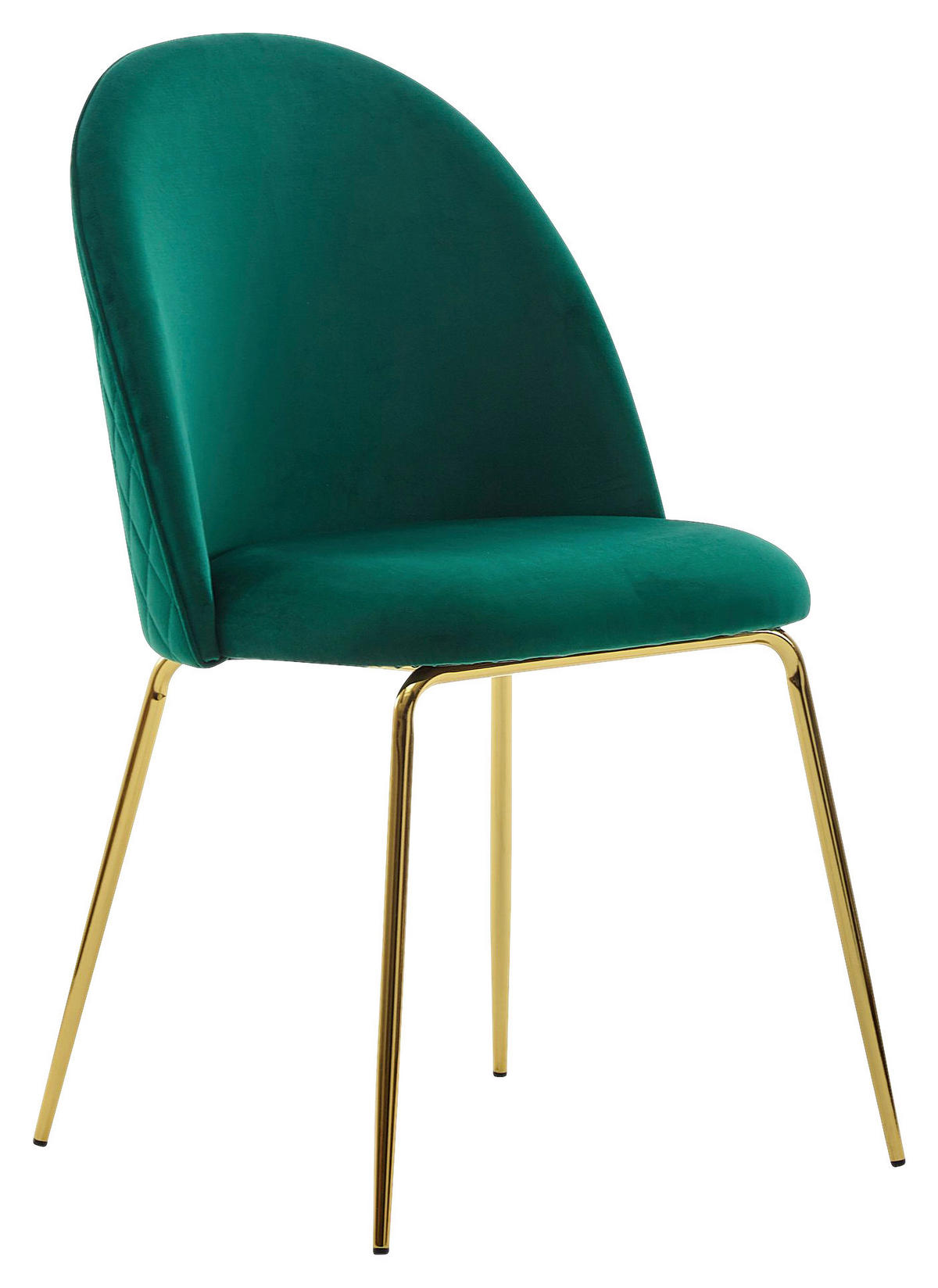 Stuhl 2er-Set grün gold Stoff Eisen B/H/T: ca. 53x86x50 cm 2er-Set - gold/grün (53,00/86,00/50,00cm) - Wohnling