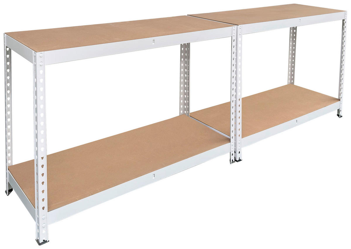 Schwerlaststeckregal weiß B/H/T: ca. 120x180x45 cm Schwerlaststeckregal 180x120x45cm W - weiß (120,00/180,00/45,00cm)