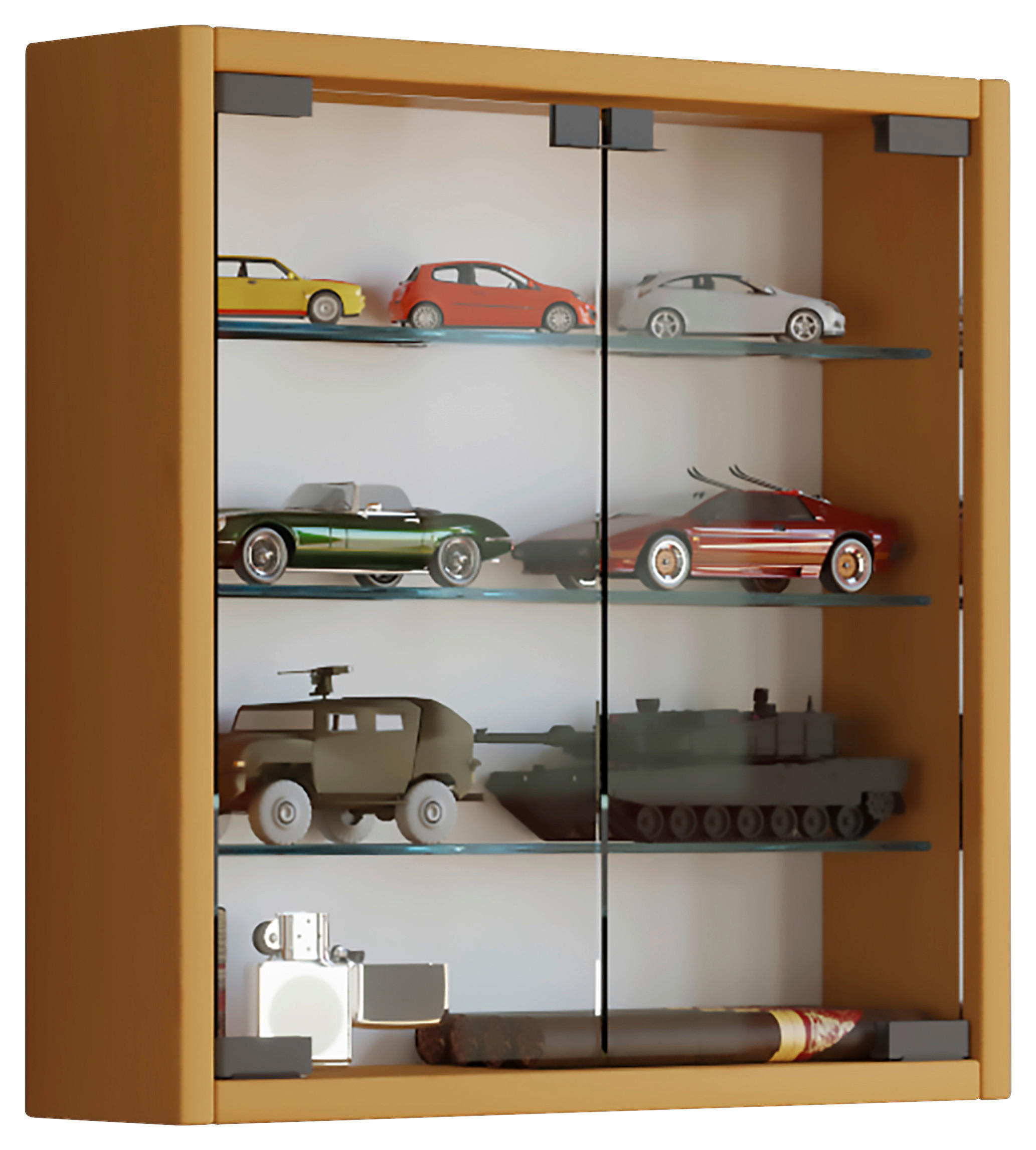 Vitrine Mandosa S buche Nachbildung Holzwerkstoff Glas B/H/T: ca. 40x40x10 cm Mandosa S - buche (40,00/40,00/10,00cm) - VCM Möbel