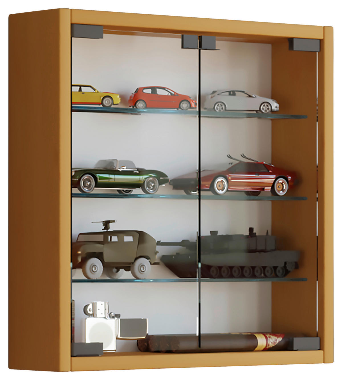 Vitrine Mandosa S buche Nachbildung Holzwerkstoff Glas B/H/T: ca. 40x40x10 cm Mandosa S - buche (40,00/40,00/10,00cm) - VCM Möbel