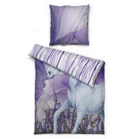 Baumwoll Bettwäsche Bettwäsche_Renforce Einhorn - lila/weiß (135,00/200,00cm) - POCOline