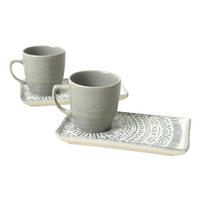 HermiaConcept Kaffeetassen-Set Kartal 4-tlg. grau Keramik Kartal 4-tlg. - grau - HermiaConcept