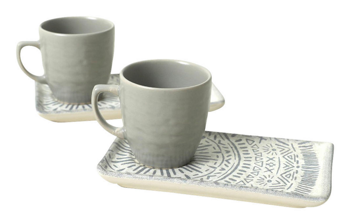 HermiaConcept Kaffeetassen-Set Kartal 4-tlg. grau Keramik Kartal 4-tlg. - grau - HermiaConcept